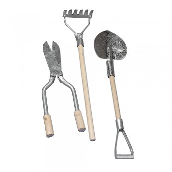 Metallic/wooden garden tools, 9-13 cm / 3pcs