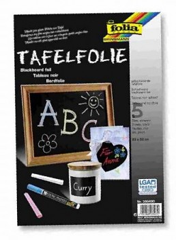 Foil for blackboard, self adhesive black / 23x33cm / 5pcs