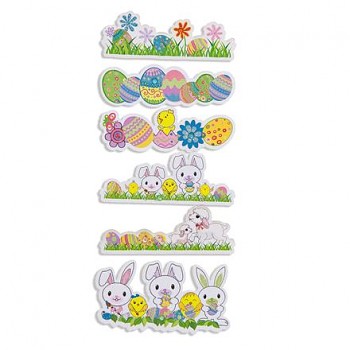 3D Aufkleber  / Easter Garden / 6St.