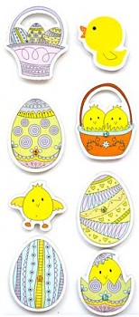 3D Stickers / Easter Eggs / 8pcs