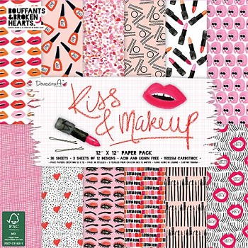 Kiss & Makeup / 12x12 / 36 szt / zestaw papierów