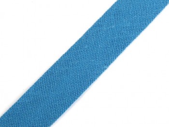 Lamówka bawełniana szerokość 14mm zaprasowana / Blue Curacao / 1 m 