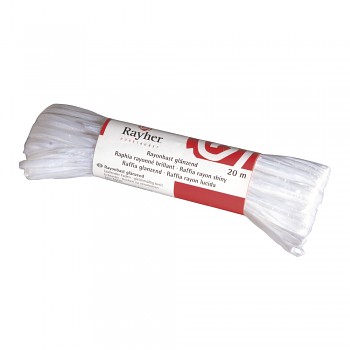 Raffia rayon, gleamy, 20 m, white 