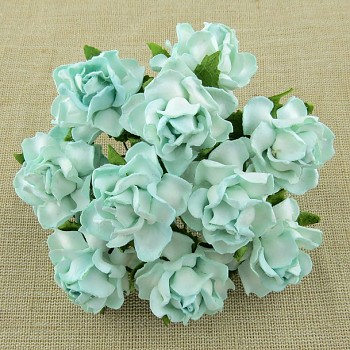 Papierblume / Cottage Roses 3cm / 5St. / Aqua