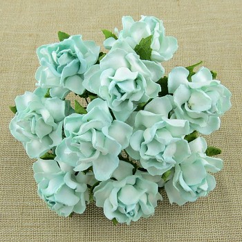 Kwiat papieru / Cottage Roses 3cm / 5szt / Aqua
