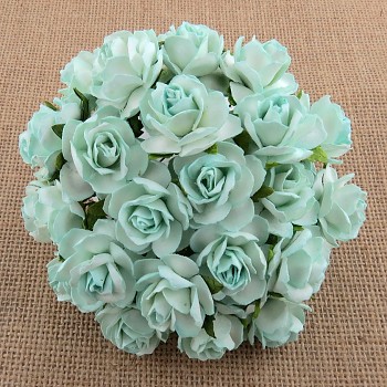 Mulberry Paper Wild Roses 3cm / 10pcs / Aqua