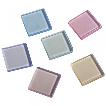 Acrylic mosaic 1x1cm / 50g / 205pcs / transparent pastel