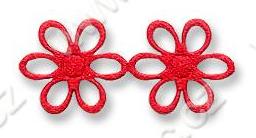 Satin Flower Trimming width 17 mm / 1m / red