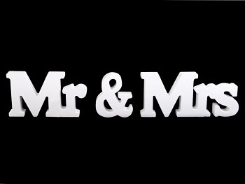 3D dekorácia Mr & Mrs / 8,5x40cm