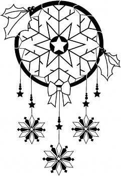 Wooden Stamp / Winter Dreamcatcher / 5x7,1cm