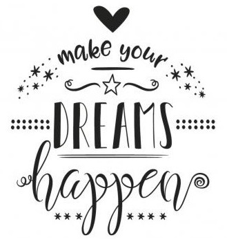 деревянный штaмп / make your DREAMS happen / 8x9 см