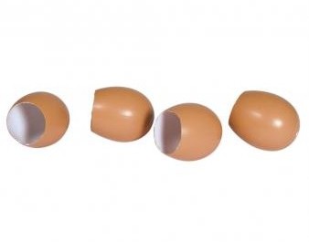 Plastové vajíčka otevřené / 4,5x5,5cm / 4ks / natural