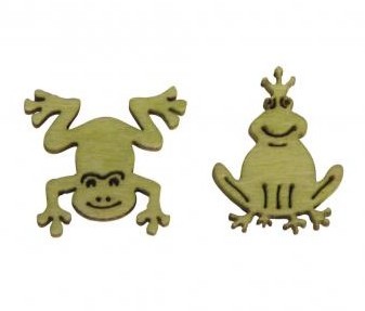 Dřevěné dekorace Frogs / 1.5 - 2cm / 24ks 