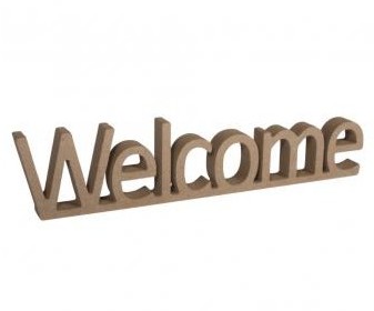 MDF Word Welcome / 25x1,5x5,5cm