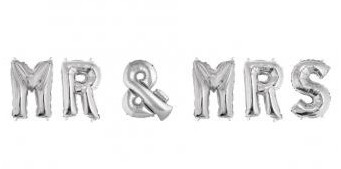Foil balloons MR & MRS / 40cm / silver