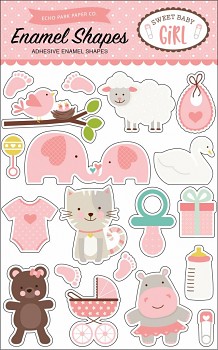 Sweet Baby Girl Enamel Shapes