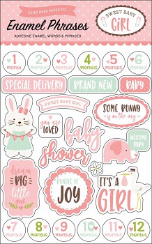 Sweet Baby Girl Enamel Words & Phrases