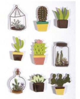 3D Paper Sticker Cactus