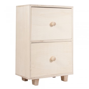 Wooden chest feet, 2 drawers / 16,5 x 9 x 24 cm