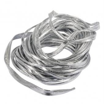 Kunstlederband flach, 2mm, 5m, silber