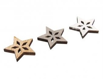 Drewniany ornament / Stars 3,5cm / 12szt