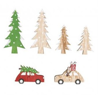 Small wooden decor. Christmas is coming / 5-8cm 