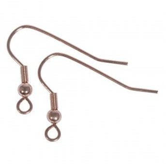 Ear hooks / 20mm / 4 pcs / pink-gold