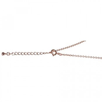 Metall Gliederkette m. Verschluss, 2mm ø, 78cm, +5cm Verlängerung / roségold