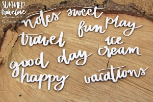 Chipboards - Summer travelove - inscriptions