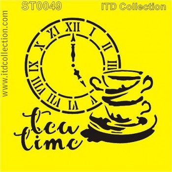 Stencil 16x16cm / Tea Time