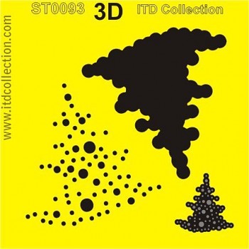 Stencil 16x16cm / 3D Christmas tree