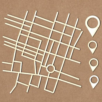 Chipboards - Street map / 12cm