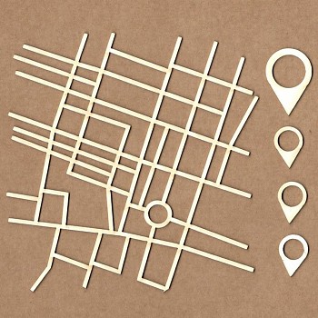 Chipboards - Street map / 12cm / 1St.