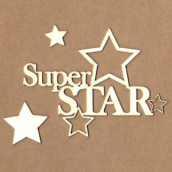 Вырубки из чипборда - Super star / 8,5x11cm