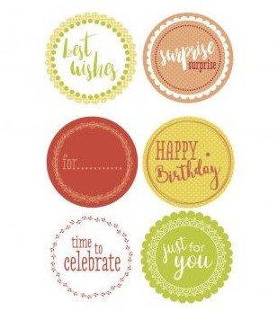 Sticker best wishes, 3.5cm ø, 24pcs