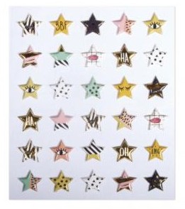 Puffy Sticker Sterne, 30Stück