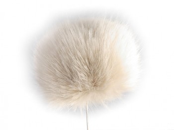 Faux fur pompon 8 cm / ecru