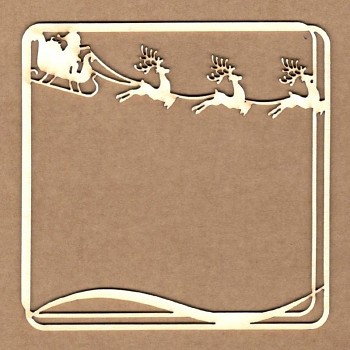 Chipboards - Santa square frame /  9x9cm / 1St.