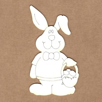 Chipboards - Rabbit with basket /  9,5cm / 1ks