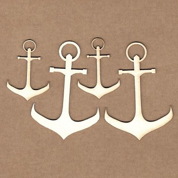 Chipboards - Anchor / 8,3x4,2cm & 4,7x4cm / 4ks