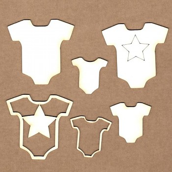 Chipboards - Boy onesie /  3,5-5,5cm / 6St.