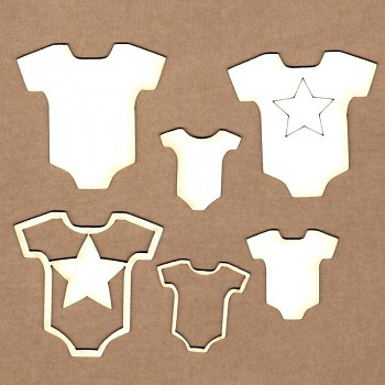 Chipboards - Boy onesie /  3,5-5,5cm / 6pcs