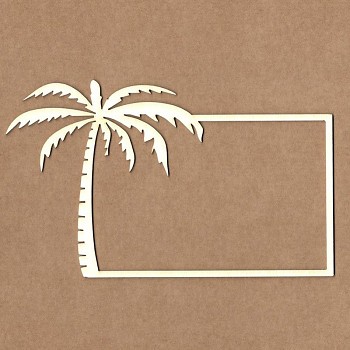 Chipboards - Frame with palm /  11,5cm / 1St.