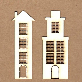 Вырубки из чипборда - Narrow houses /  4x10cm & 3x10cm