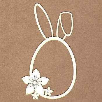 Chipboards - Easter bunny frame / 8.5x15 cm / 1ks