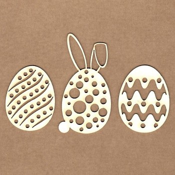 Вырубки из чипборда - Easter eggs / 4x5.5 cm