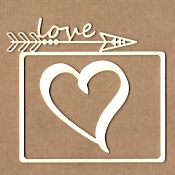 Chipboards - Frame BOHO arrow Love / 6x8cm & 5cm