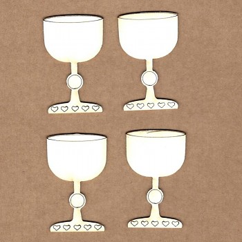 Chipboards - Chalice / 4,5x2,8 cm / 4pcs