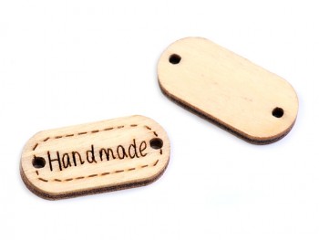 Holzschild HAND MADE / 11x23 mm / 5 St.