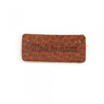 Leather label "Made by mama" / 1pc